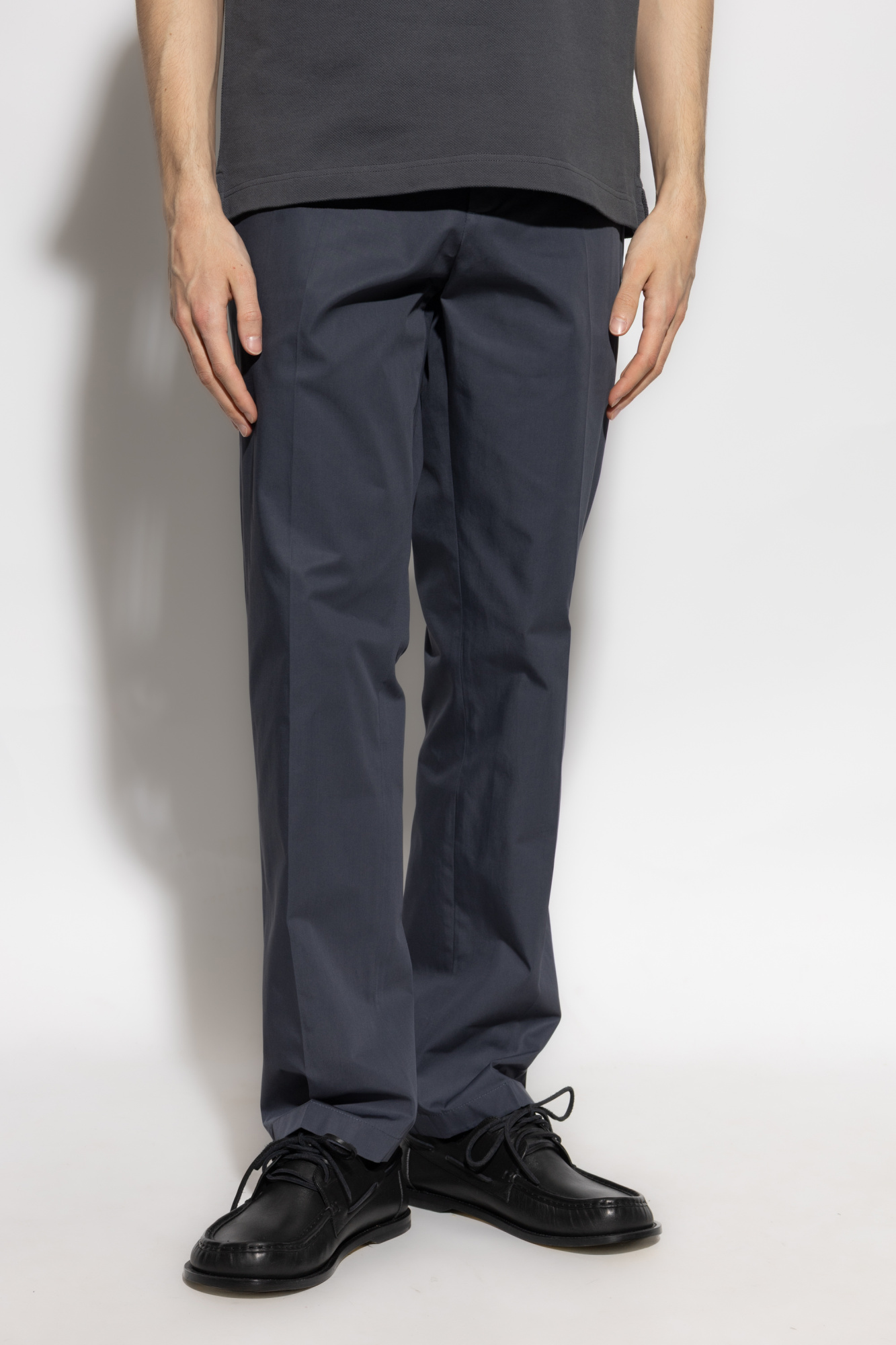 【関税込み】BURBERRY Cotton pants Navy blue Cotton trousers with embroidered logo Burberry